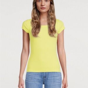Agolde 90s ribbed tee in Tarte (neon yellow) size M